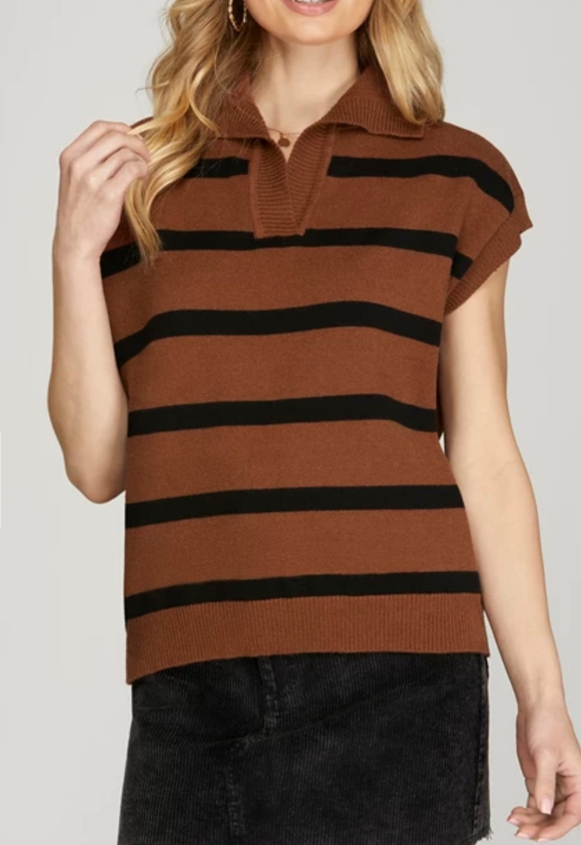1526 Striped Sweater Top