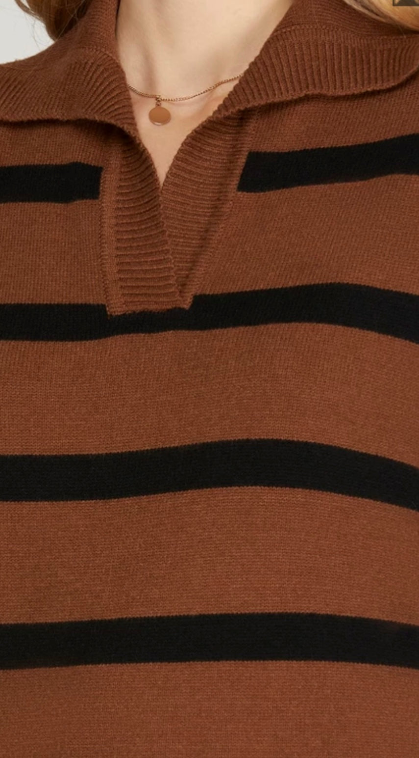 1526 Striped Sweater Top
