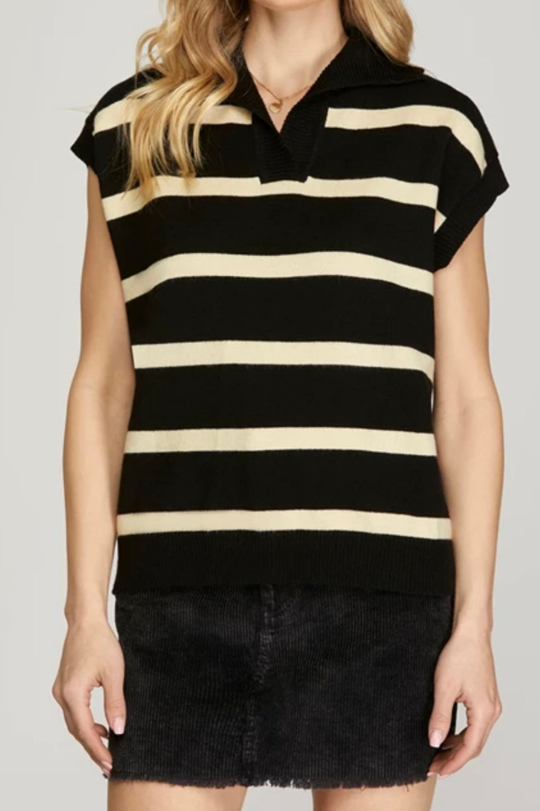 1526 Striped Sweater Top