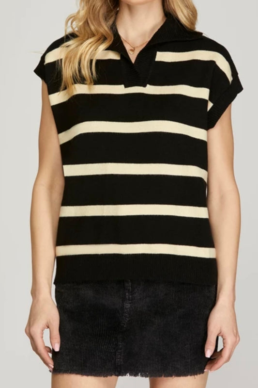 1526 Striped Sweater Top