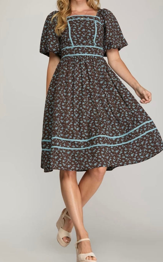 1538 Floral Print Dress