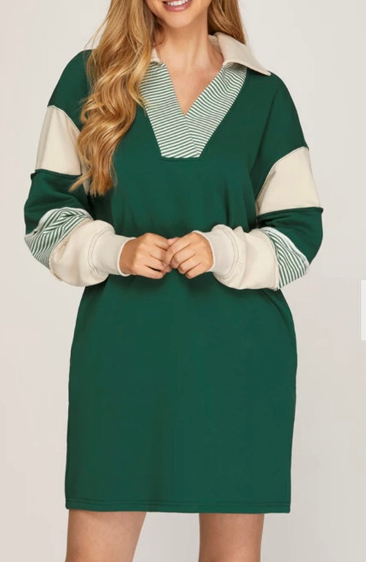 1539 Color Block Mini Dress