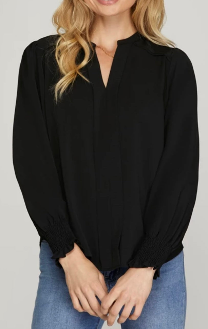 1576 V-Neck Long Sleeve Top