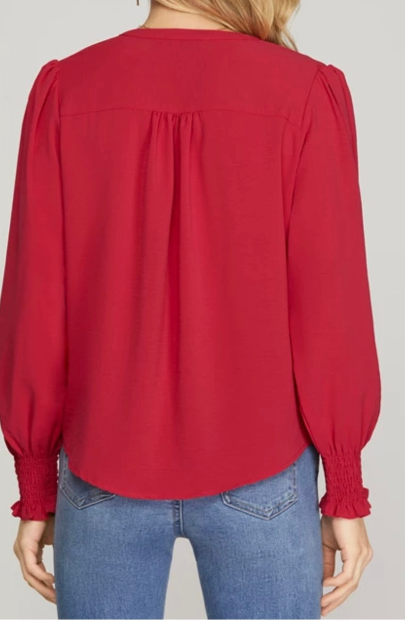 1576 V-Neck Long Sleeve Top