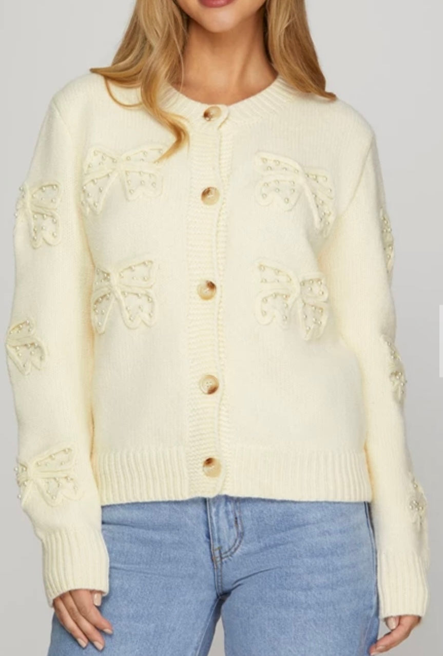 1597 Ribbon Sweater Cardigan