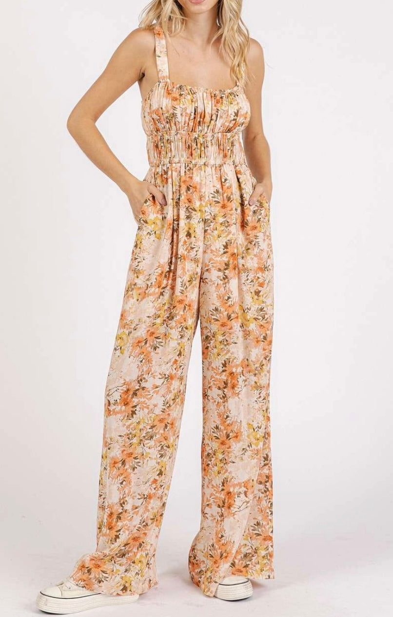 1612 Flower Print Jumpsuit