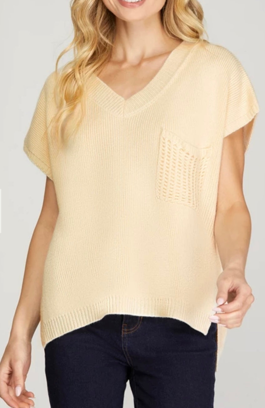 1623 V Neck Sweater Top
