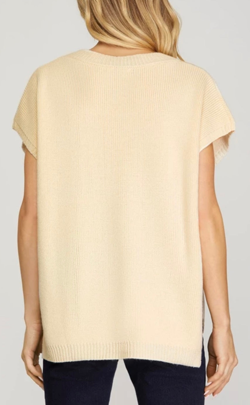 1623 V Neck Sweater Top
