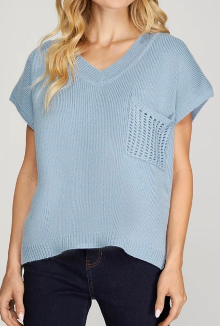 1623 V Neck Sweater Top