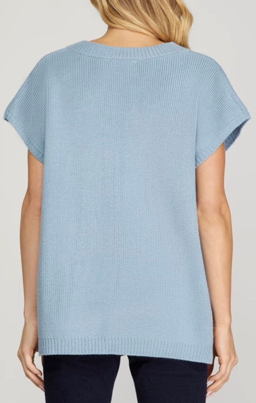 1623 V Neck Sweater Top