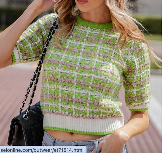 1848 Tweed Sweater Top