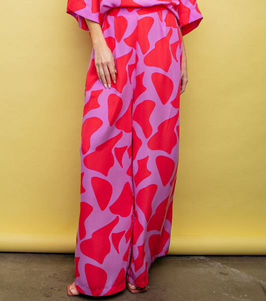 1870 Printed Wide Leg Pants