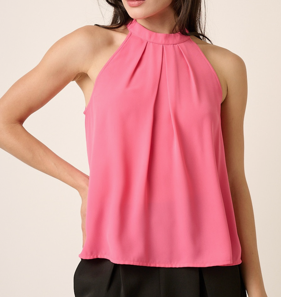 1903 Pleated Halter Top