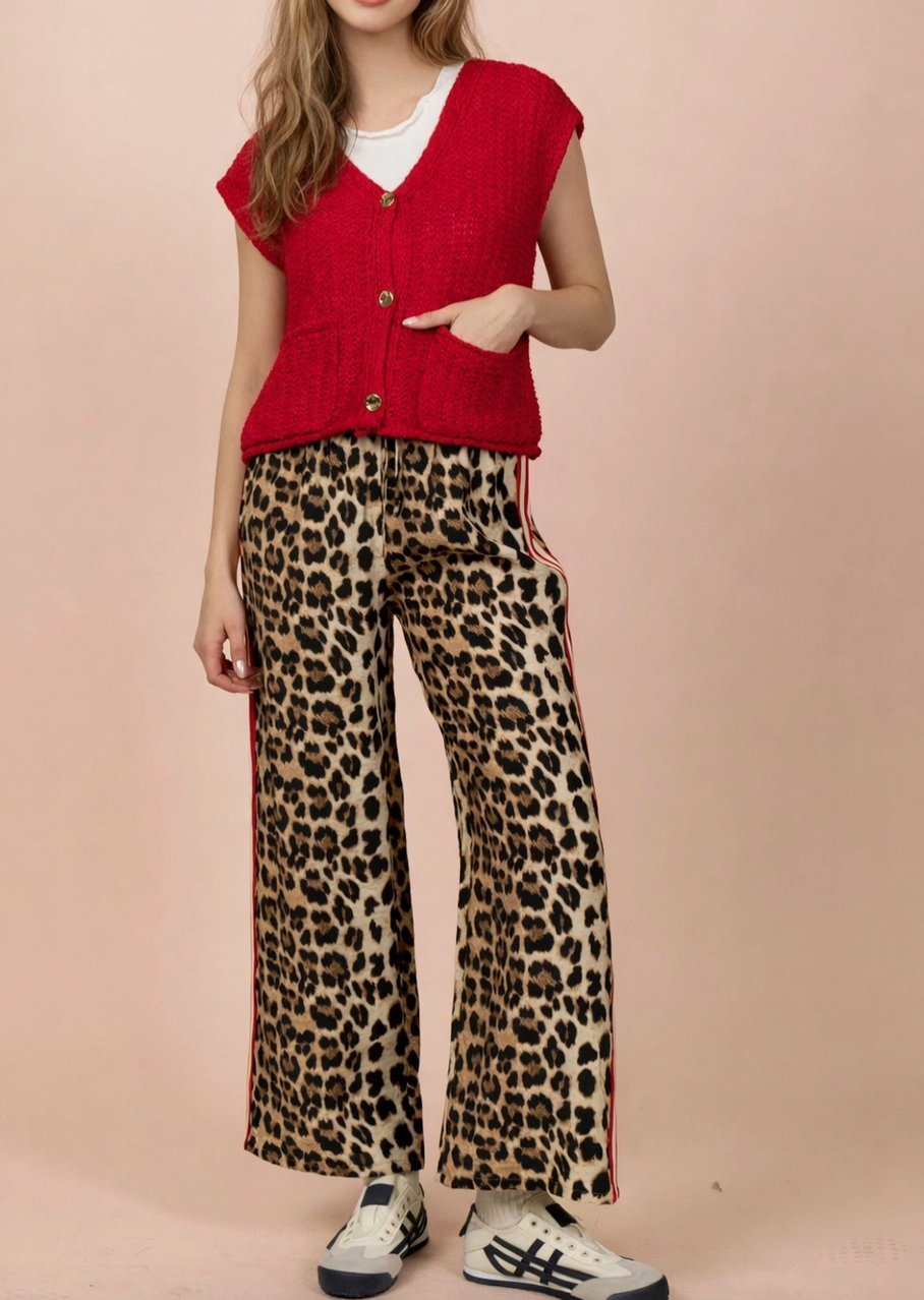1910 Side Stripe Leopard Pants
