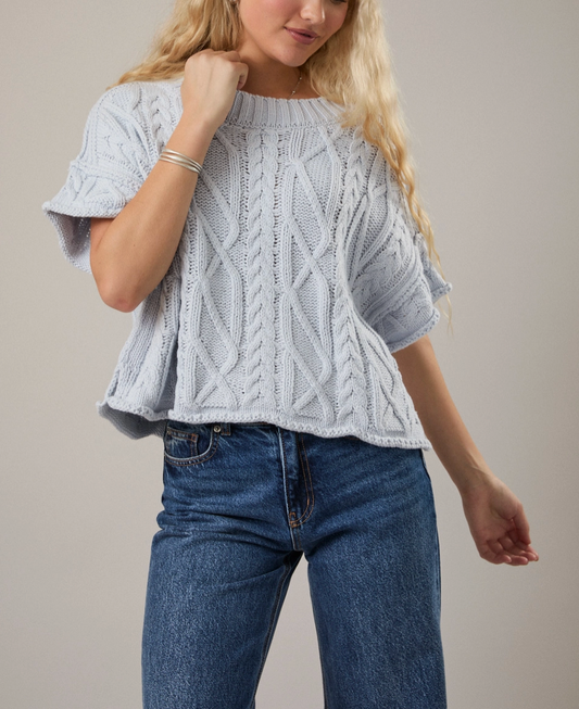 1936 Short Sleeve Knit Sweater Top