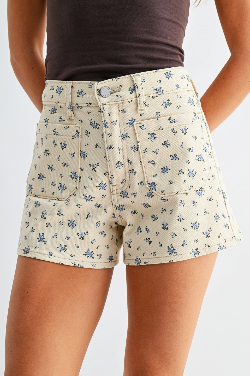 1937 Floral Patch Pocket Denim Short