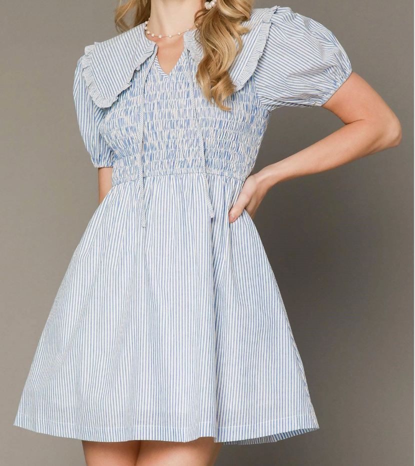 2085 Striped Mini Dress