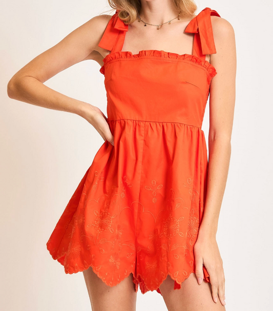 2086 Eyelet Sleeveless Romper