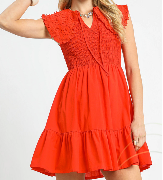 2091 Collar Smocked Mini Dress