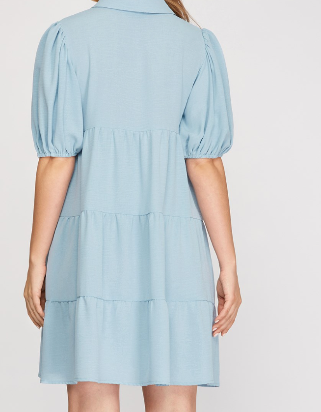 1735 Tiered Shirt Dress
