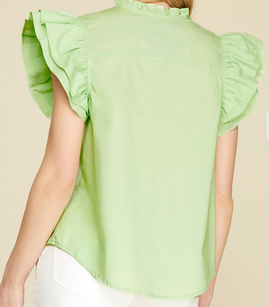 1737 Ruffle Sleeve Blouse