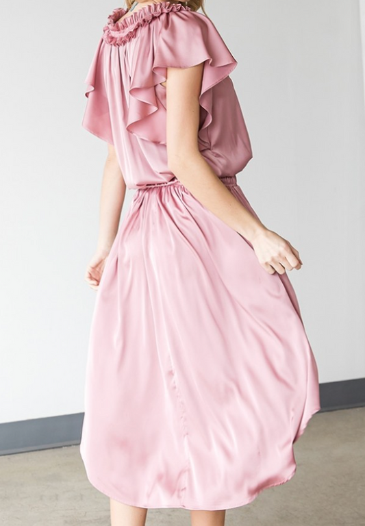 1746 Satin Midi Dress