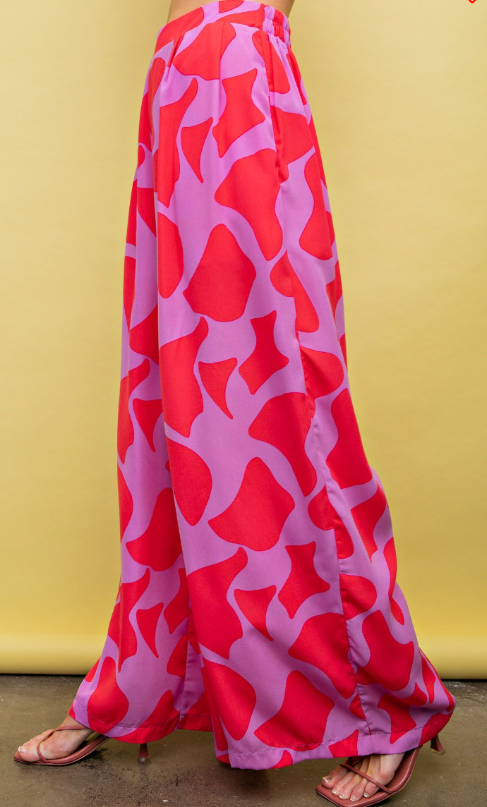 1870 Printed Wide Leg Pants