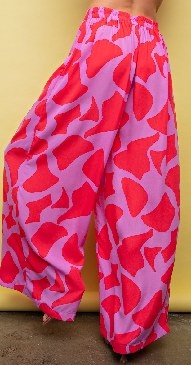 1870 Printed Wide Leg Pants