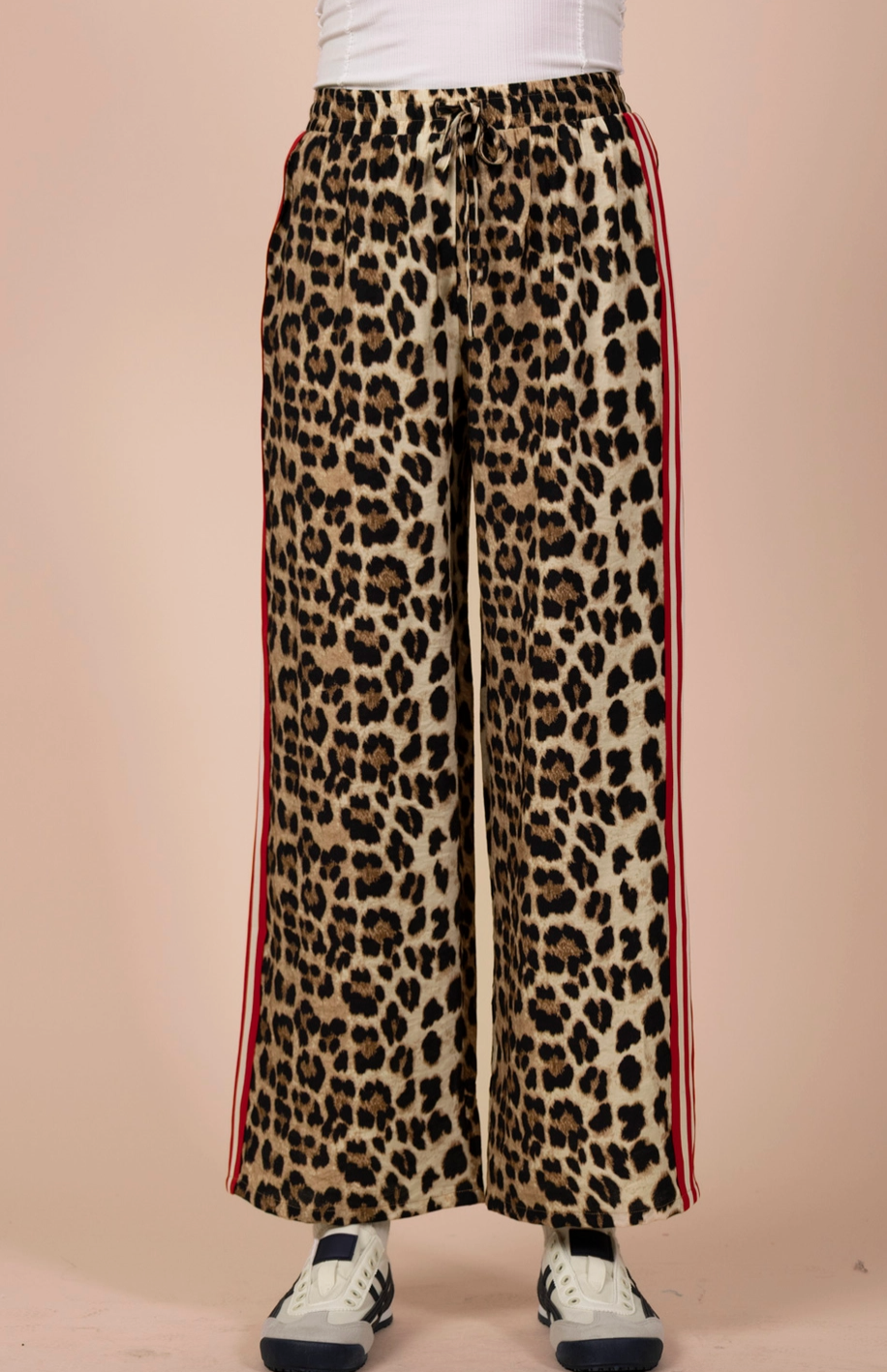 1910 Side Stripe Leopard Pants