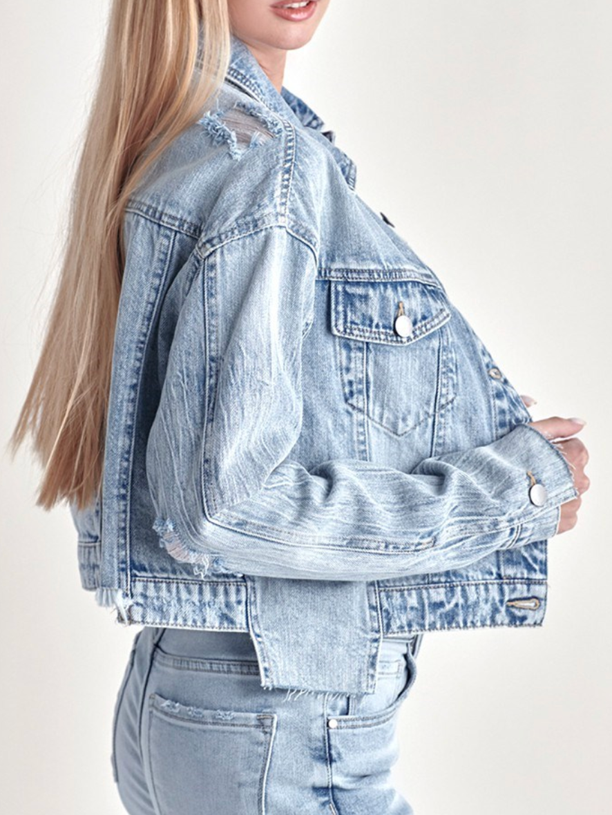 1918 Oversized Light Wash Denim Jacket