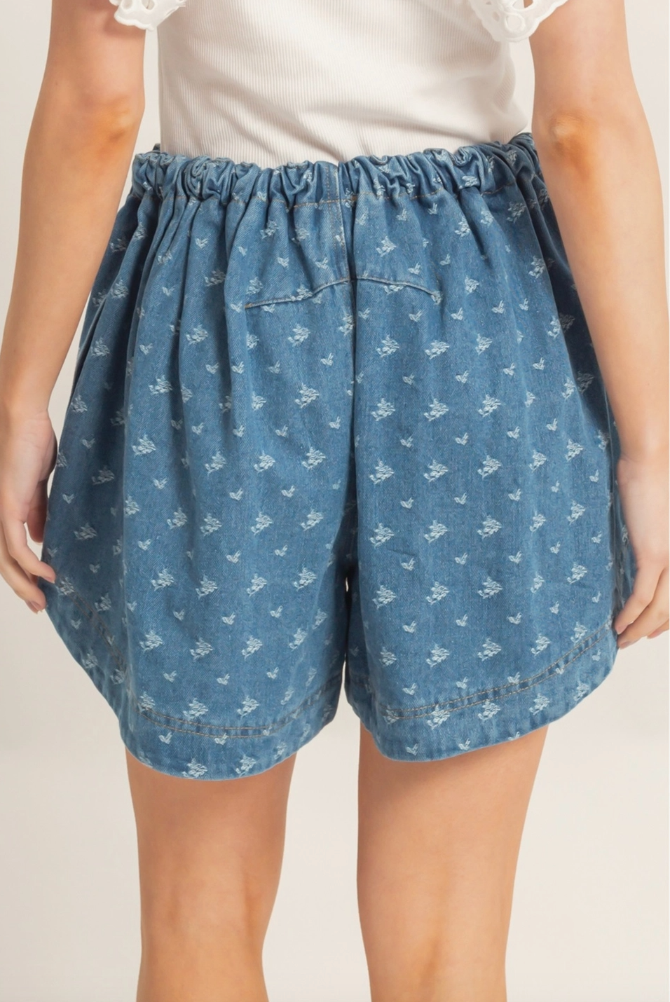 1920 Drawstring Denim Shorts