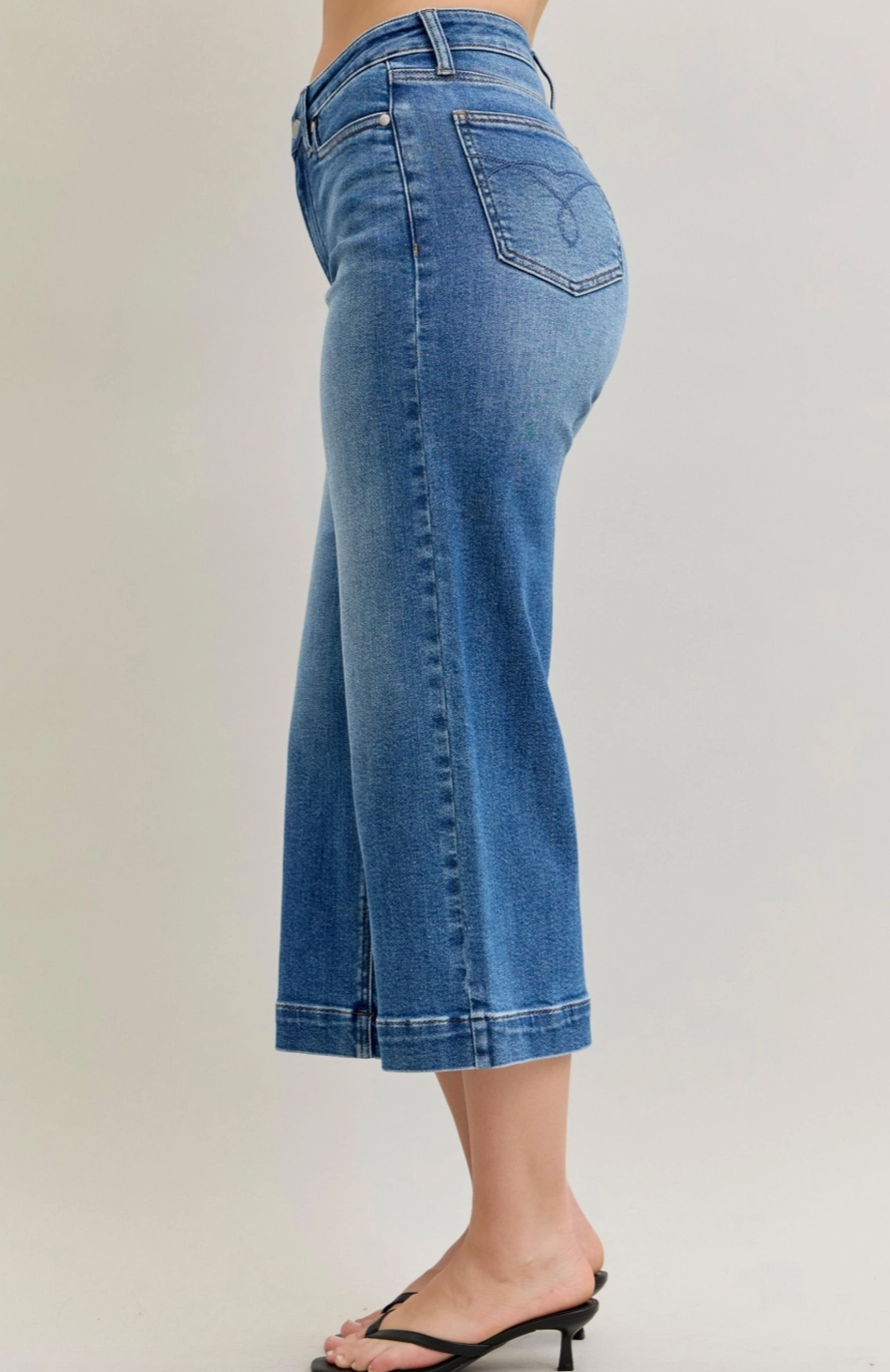 1955 Judy Blue Wide Crop Jeans
