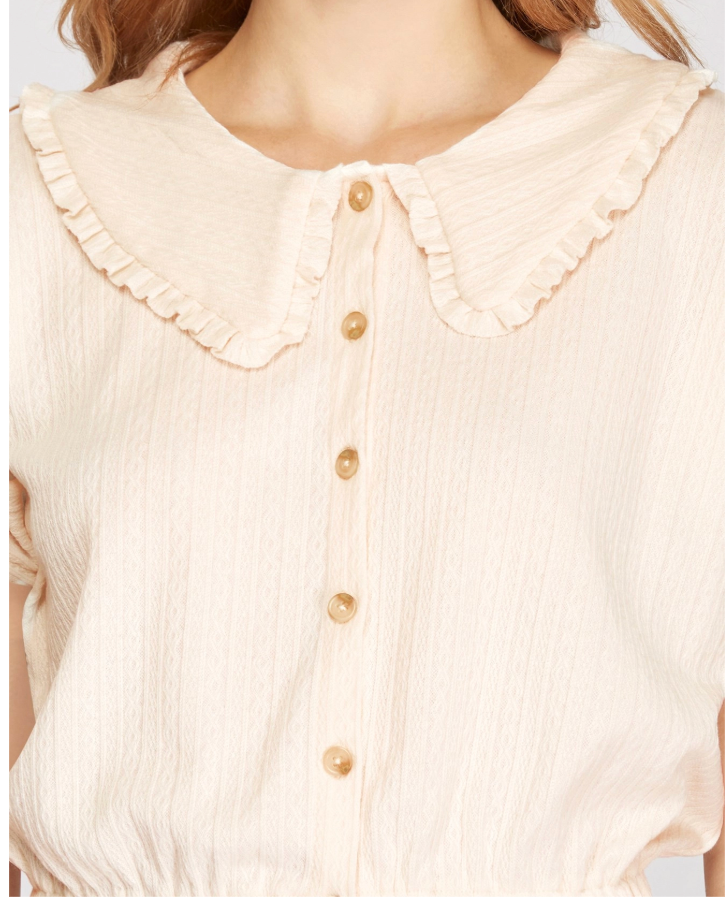1964 Ruffle Collard Top