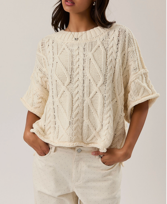 1936 Short Sleeve Knit Sweater Top