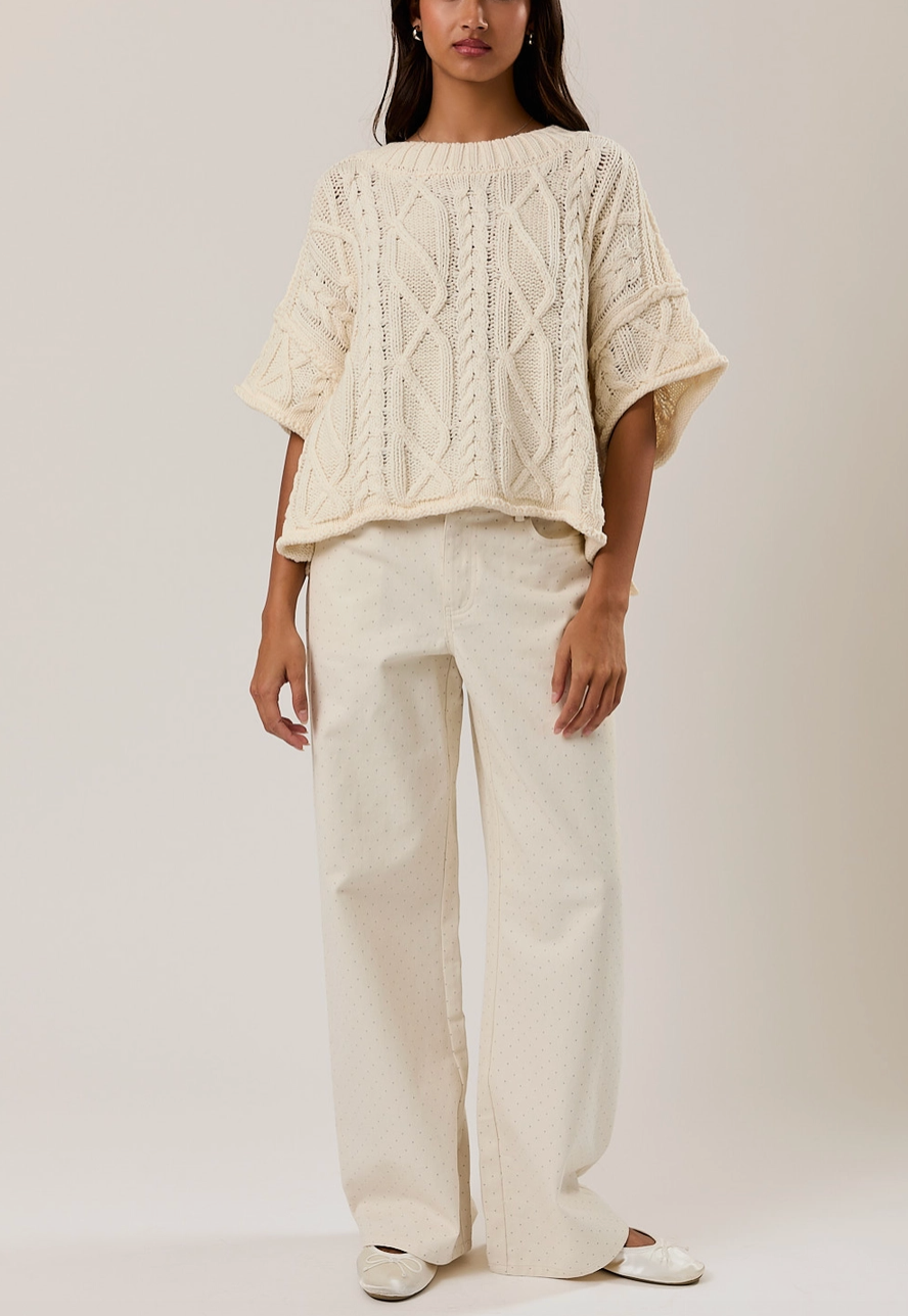1936 Short Sleeve Knit Sweater Top