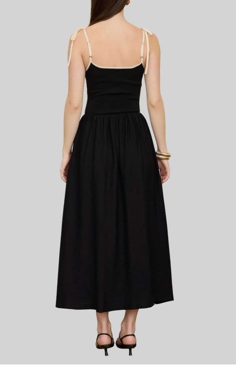 2077 Contrast Midi Dress