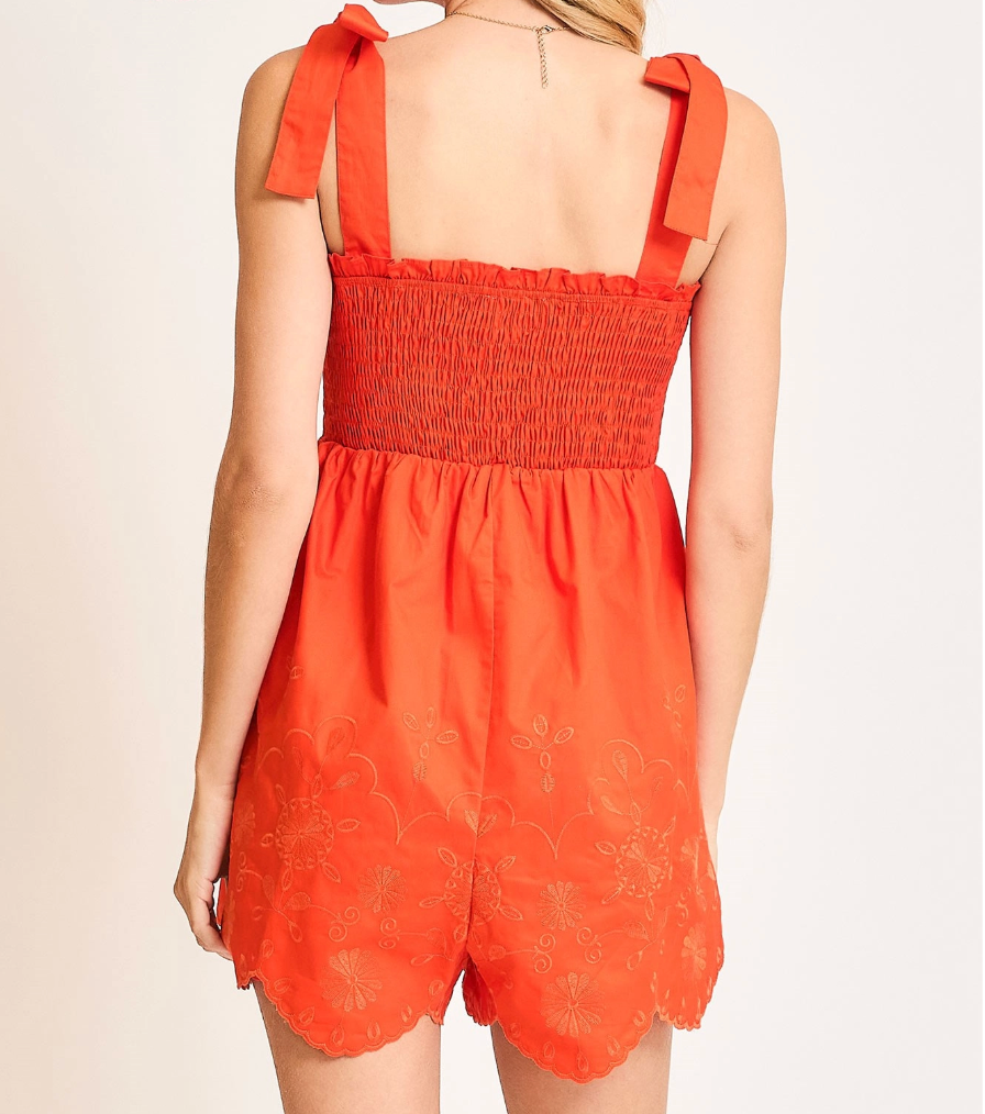 2086 Eyelet Sleeveless Romper