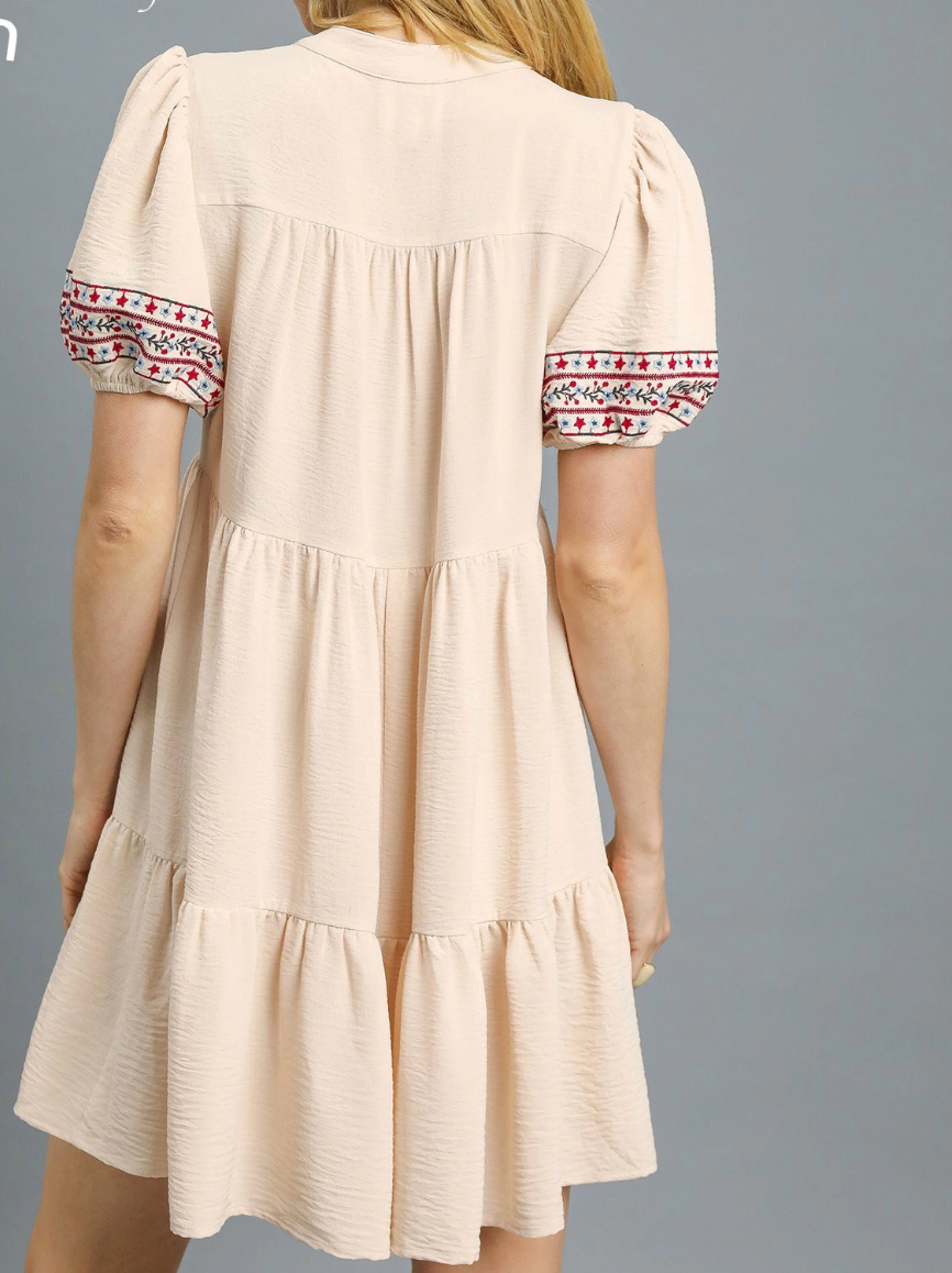 2092 Embroidered Babydoll Dress