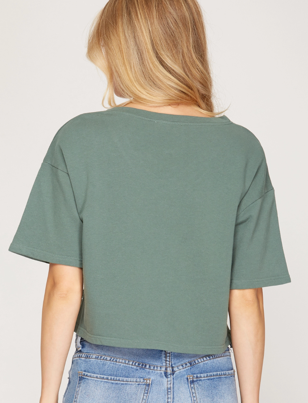 2156 Distressed Crop Top