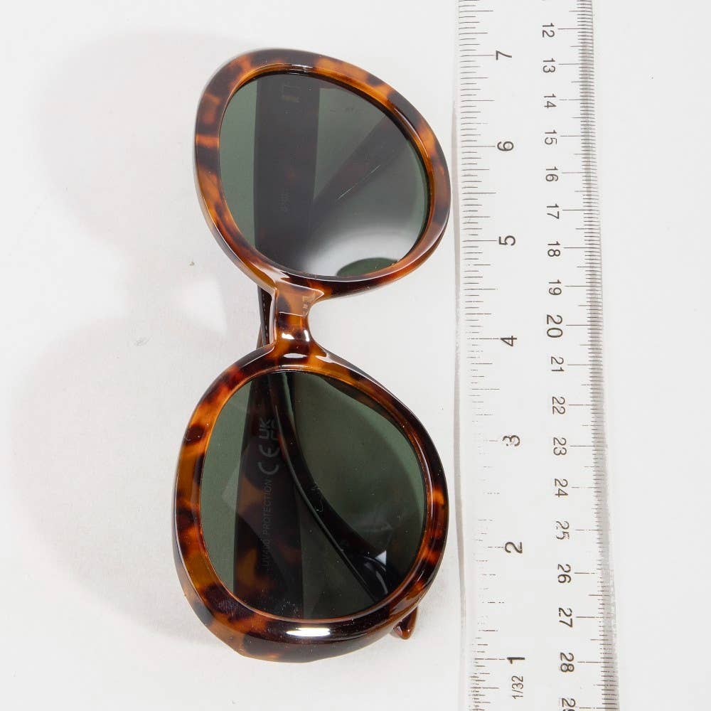 2025 Round Lens Tortoise Frame Sunglasses Set