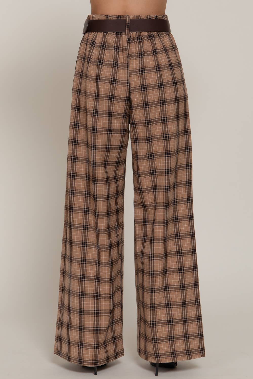 2134 Plaid Wide Leg Pants