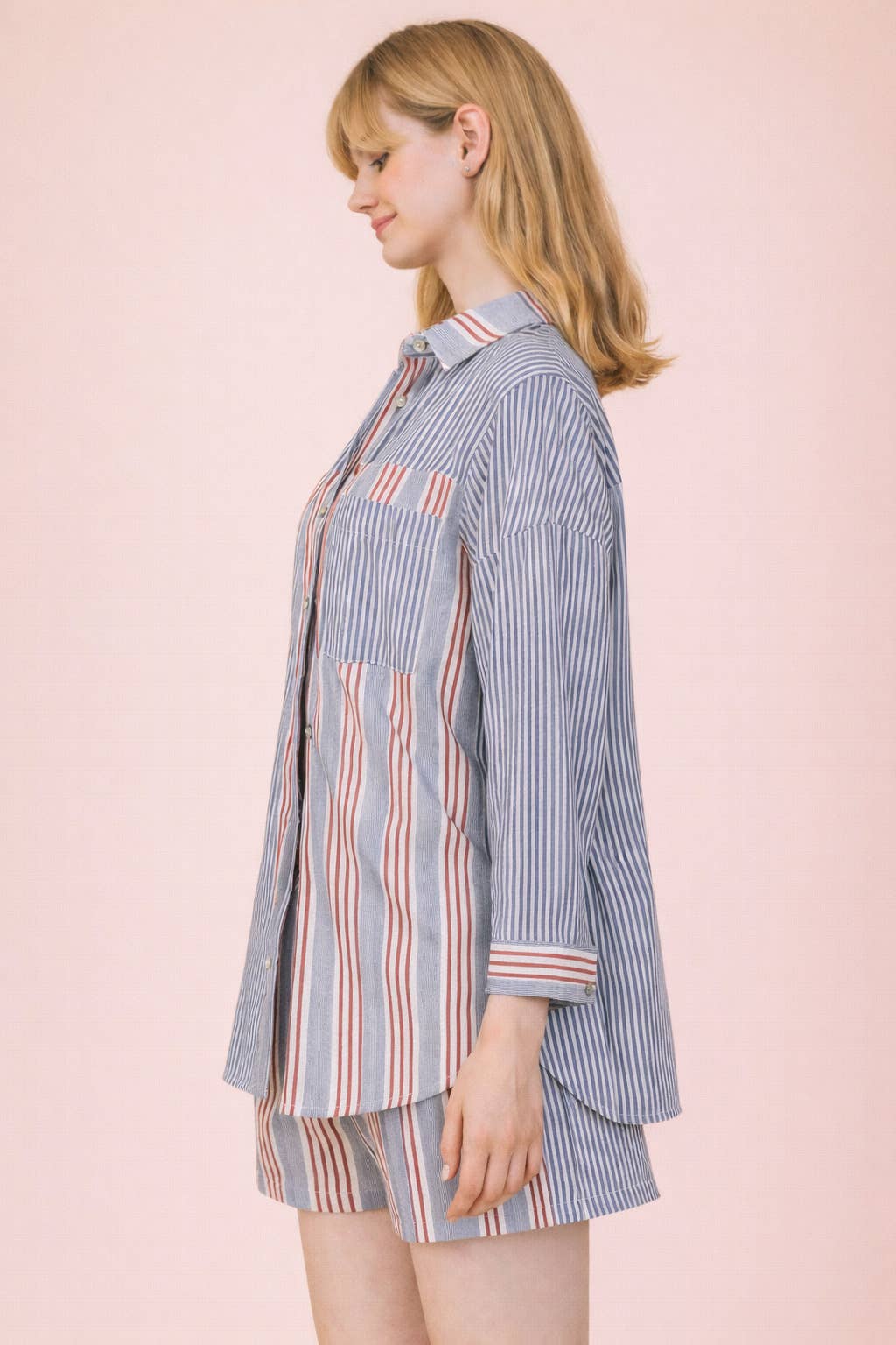 2070 Stripe Shorts Set