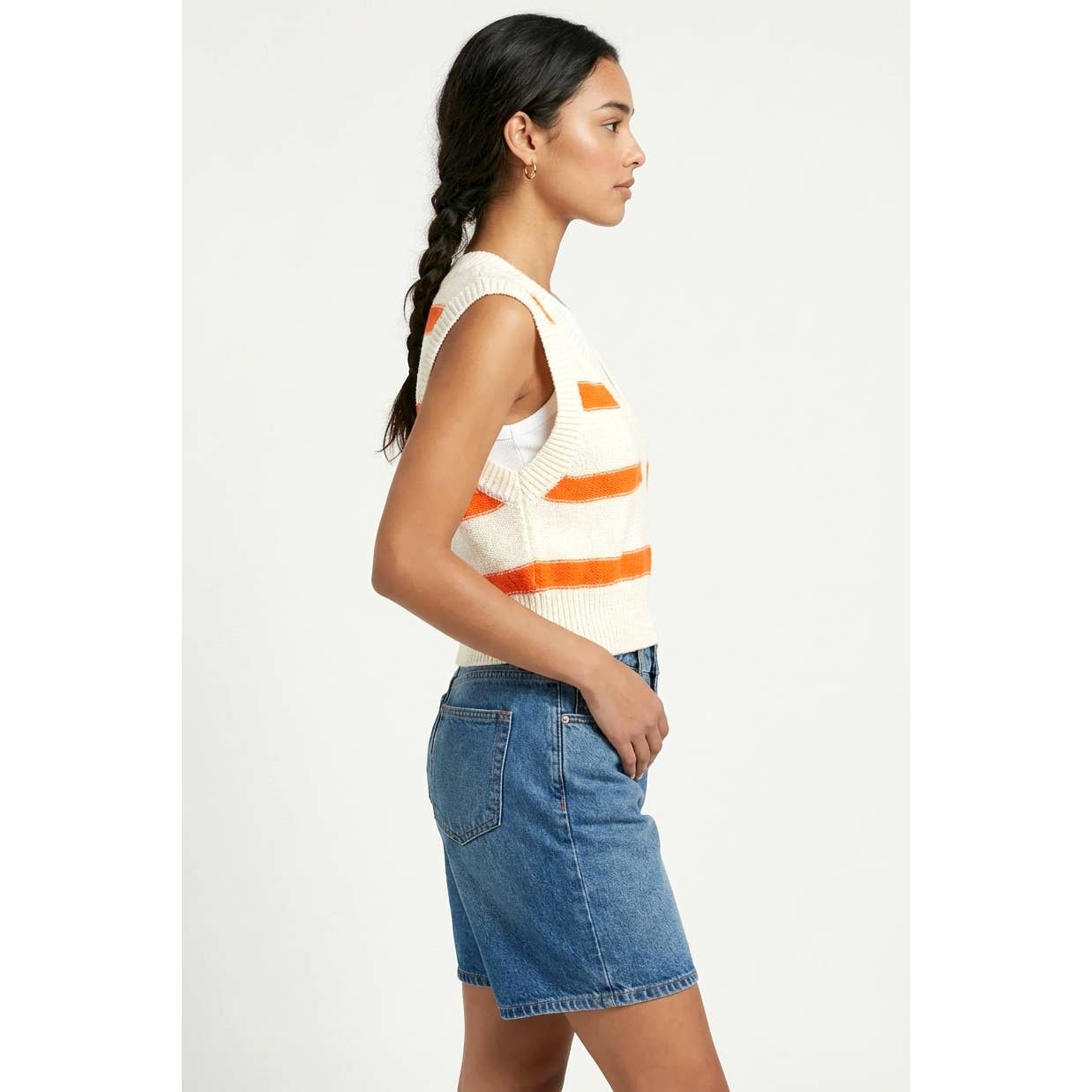 2009 Striped V-Neck Sweater Vest