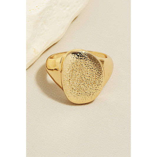 2026 Textured Metallic Signet Band Ring