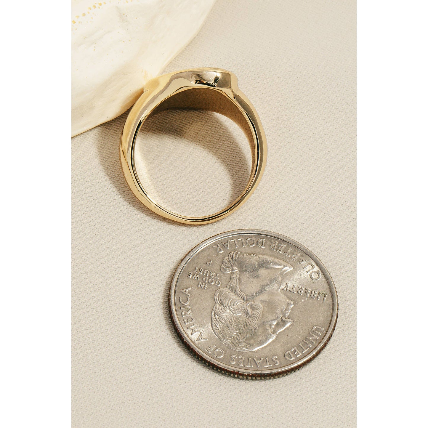 2026 Textured Metallic Signet Band Ring