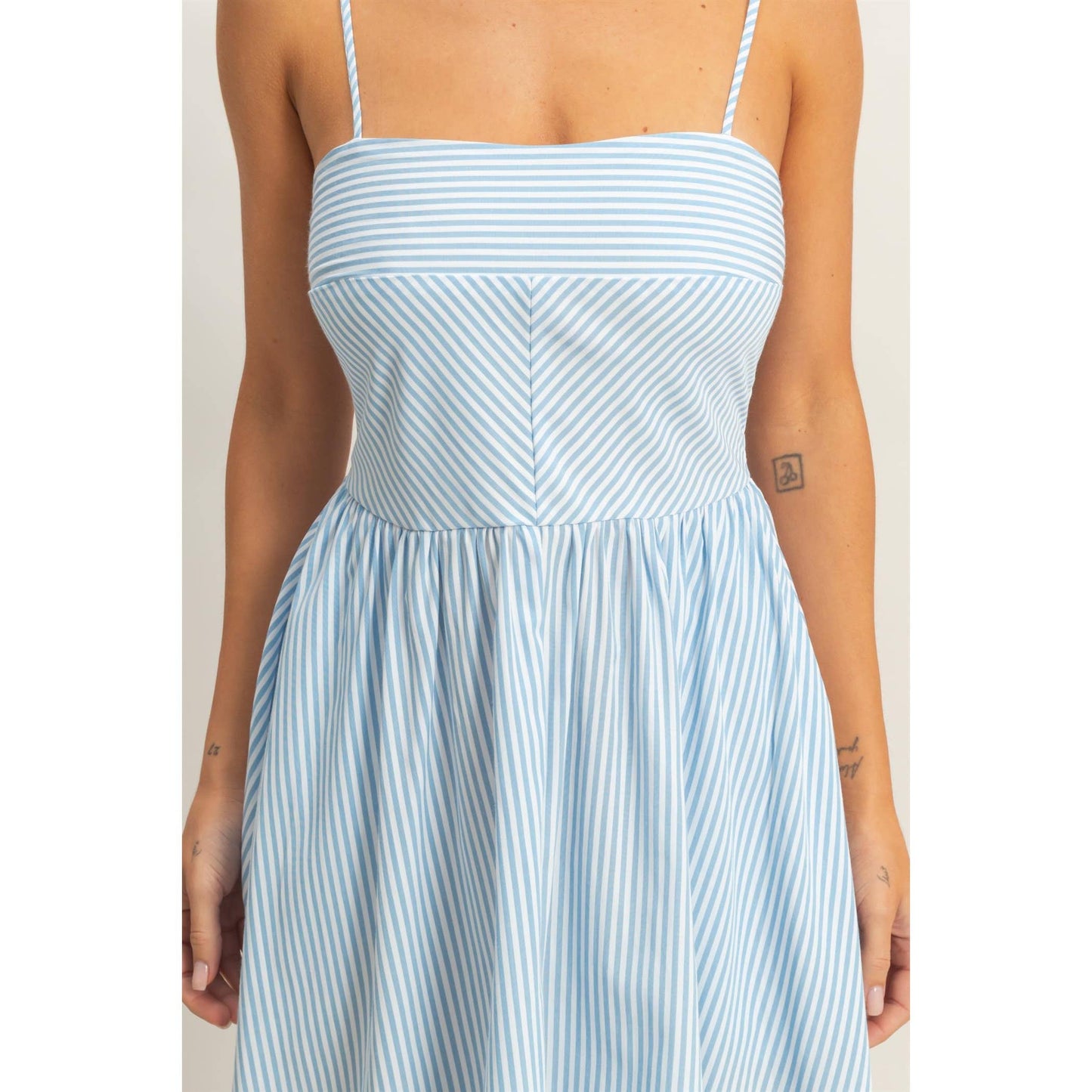 2061 Striped Spaghetti Strap Dress