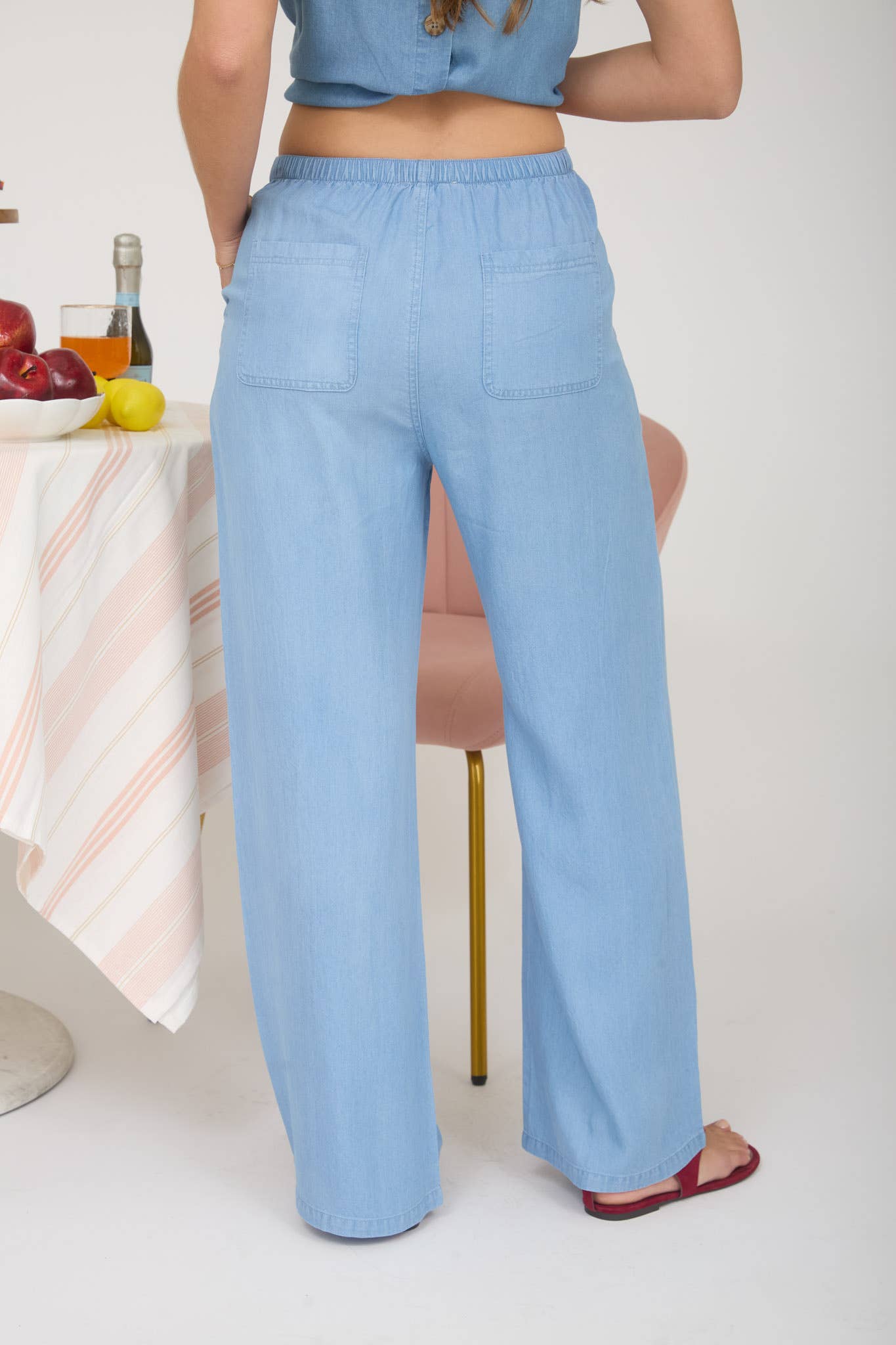 2052 Chambray Wide Leg Pants