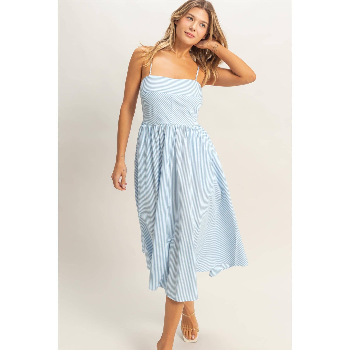 2061 Striped Spaghetti Strap Dress