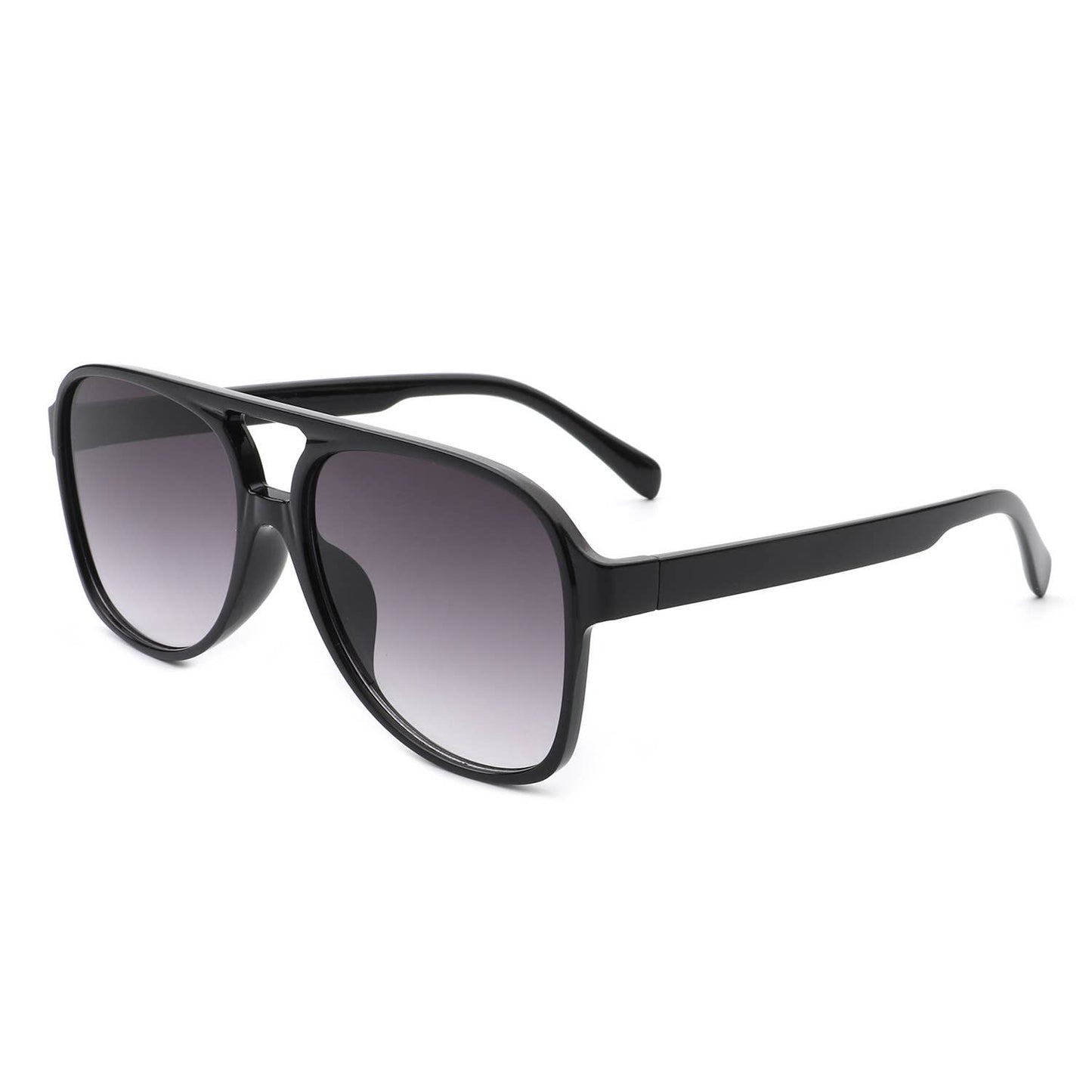 2015 Oversized Aviator Shield Brow-Bar Pilot Fashion Sunglasses