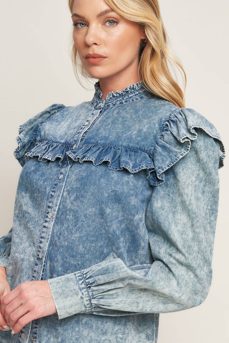 2166 Denim Blouse
